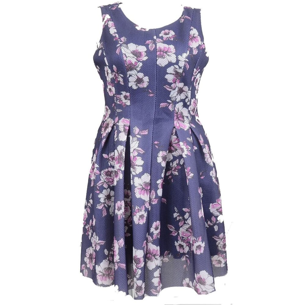 Torrid PLUS  Size 14 Purple Floral Pleated Sleeveless Skater Fit & Flare Dress
